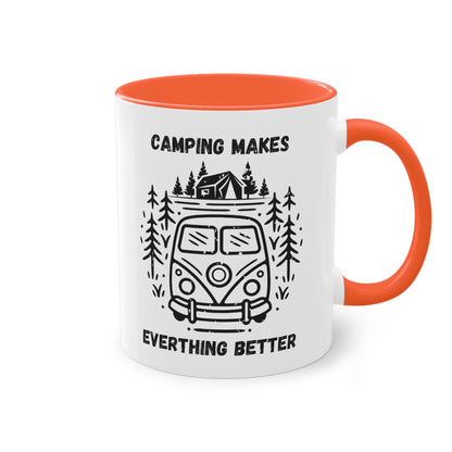 Camping makes everything better - Zwei-Ton-Kaffeetasse