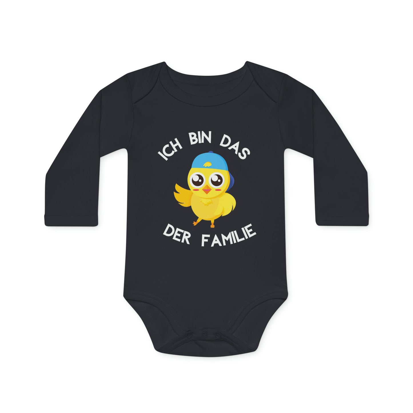 Organic long sleeve baby romper - I am the chick of the family (variant 4)