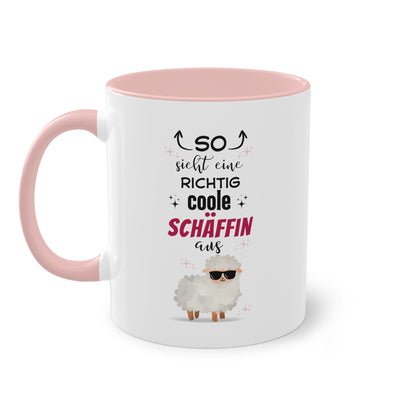 So sieht eine richtig coole Schäffin aus - Zwei-Ton-Tasse