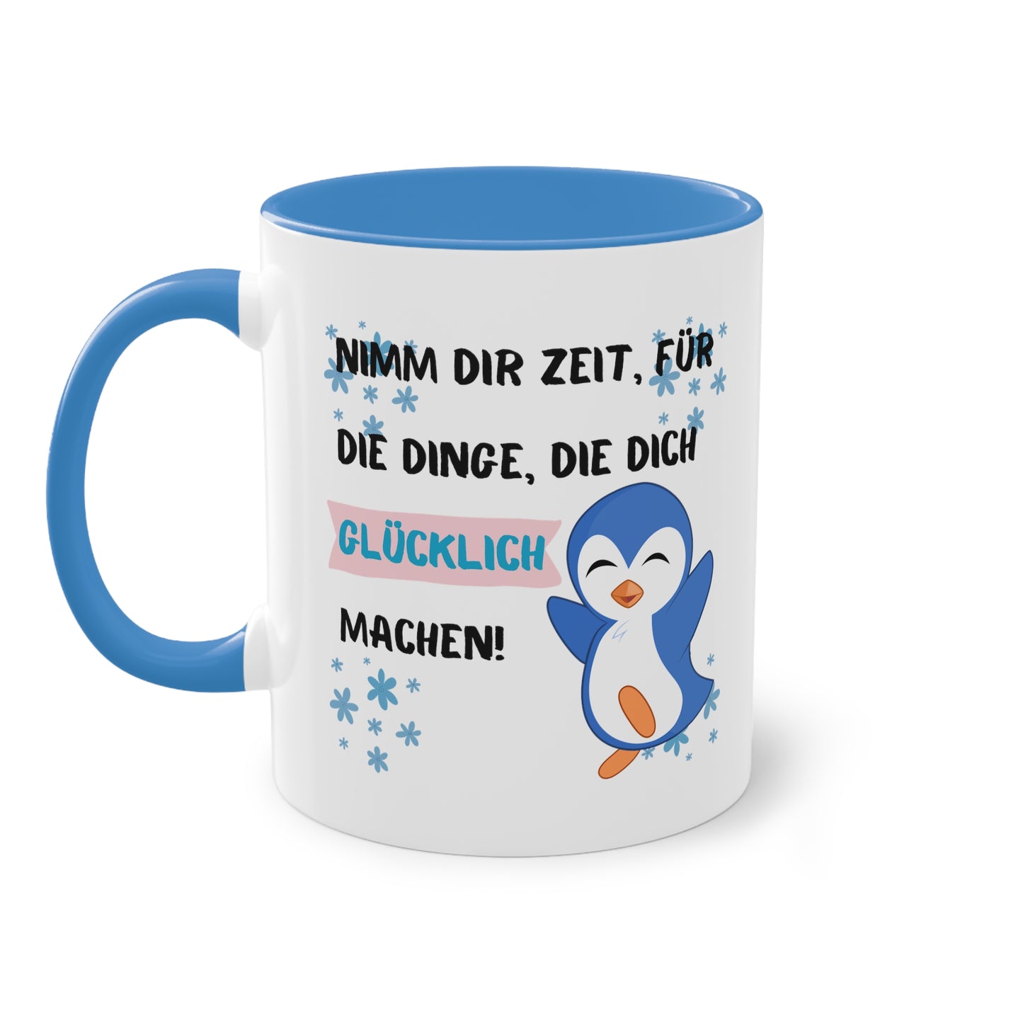 Nimm Dir Zeit für die Dinge, die dich glücklich machen - Zwei-Ton-Kaffeetasse