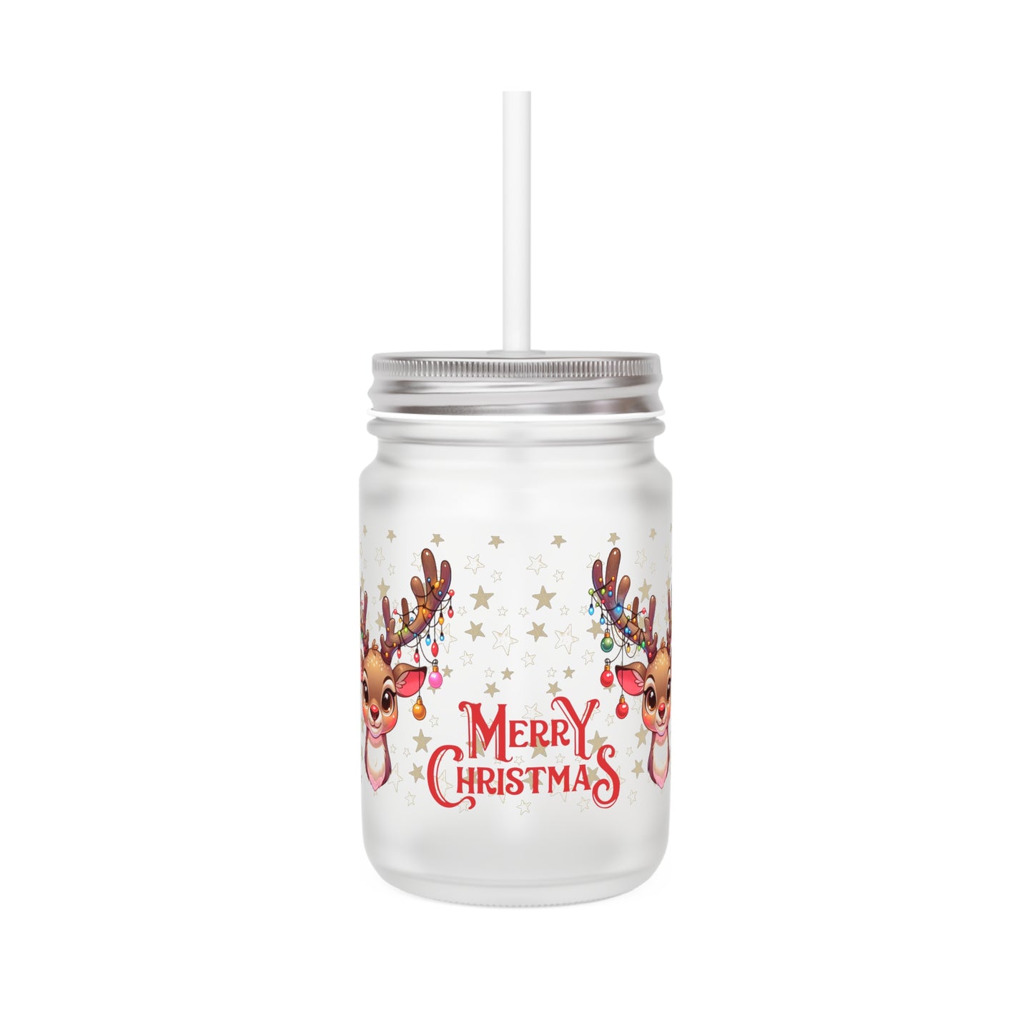 Merry Christmas Rentier - Mason Jar