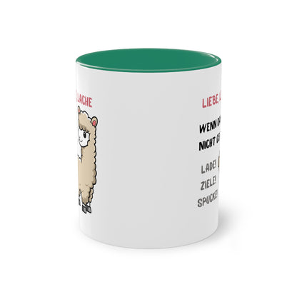 Lebe, liebe Lache. Wenn das nicht hilft... - Zwei-Ton-Kaffeetasse