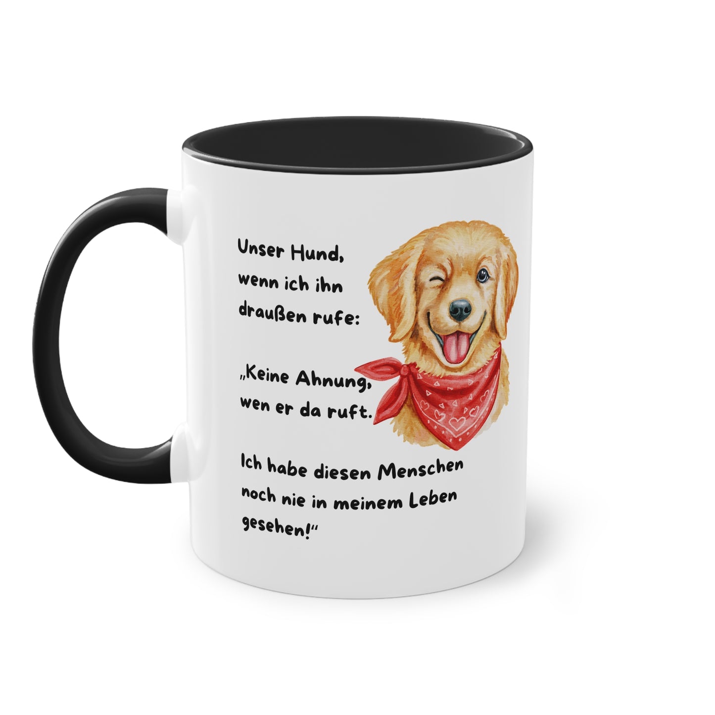 Unser Hund wenn ich ihn draußen - Zwei-Ton-Tasse