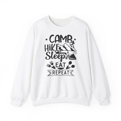 Unisex Sweatshirt - Camp, Hike, Sleep, Eat, Repeat (Zelte, wandere, schlafe, esse, wiederhole)