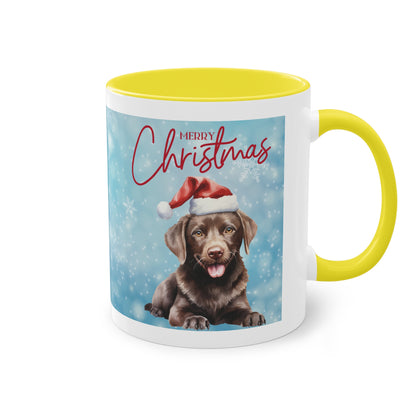 Hund Merry Christmas (2) - Zwei-Ton-Kaffeetasse