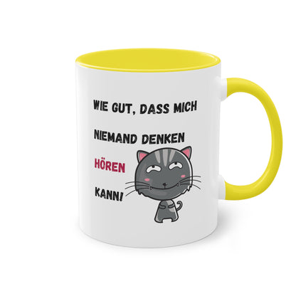 Wie gut, dass mich niemand denken hören kann - Zwei-Ton-Kaffeetasse