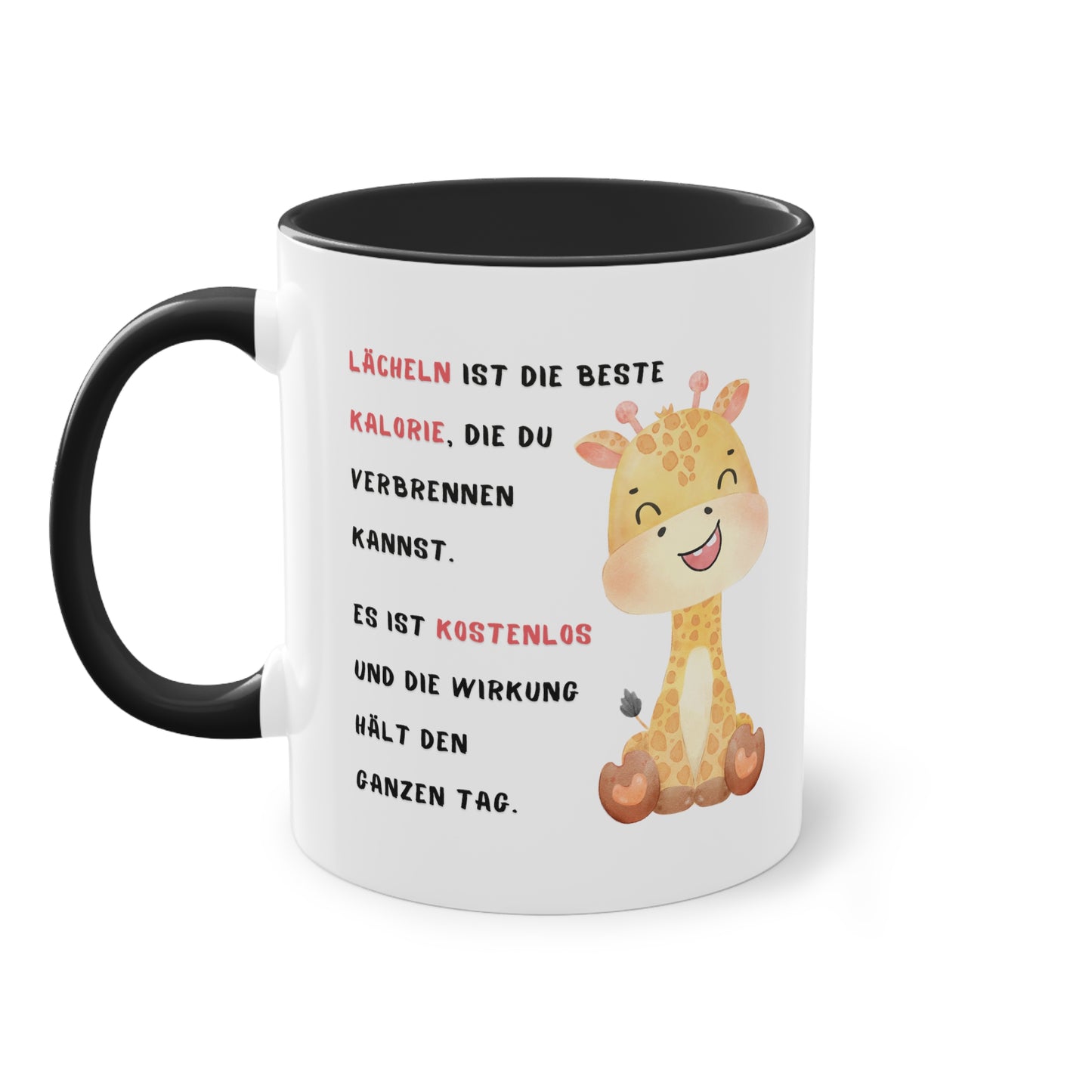 Lächeln ist die beste Kalorie - Zwei-Ton-Kaffeetasse