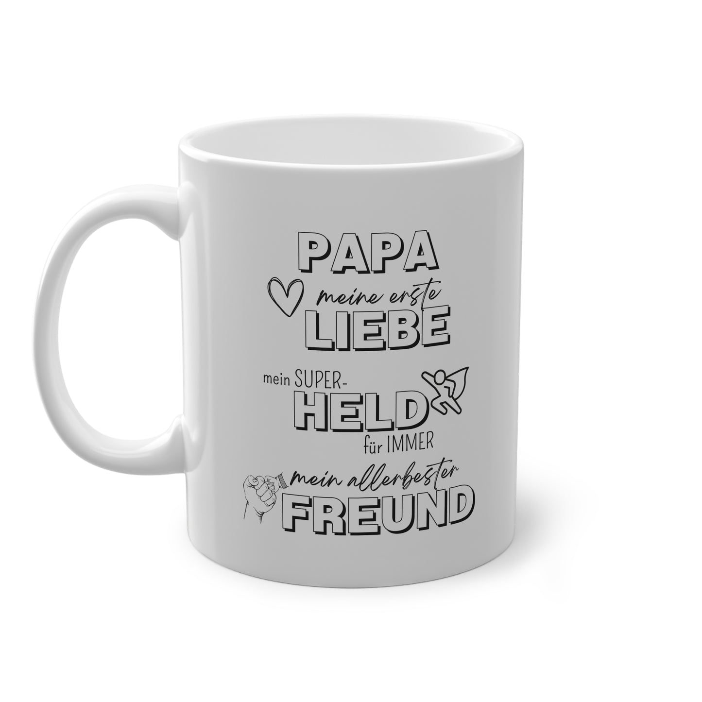 Papa, Liebe, Held, Freund - Kaffeetasse