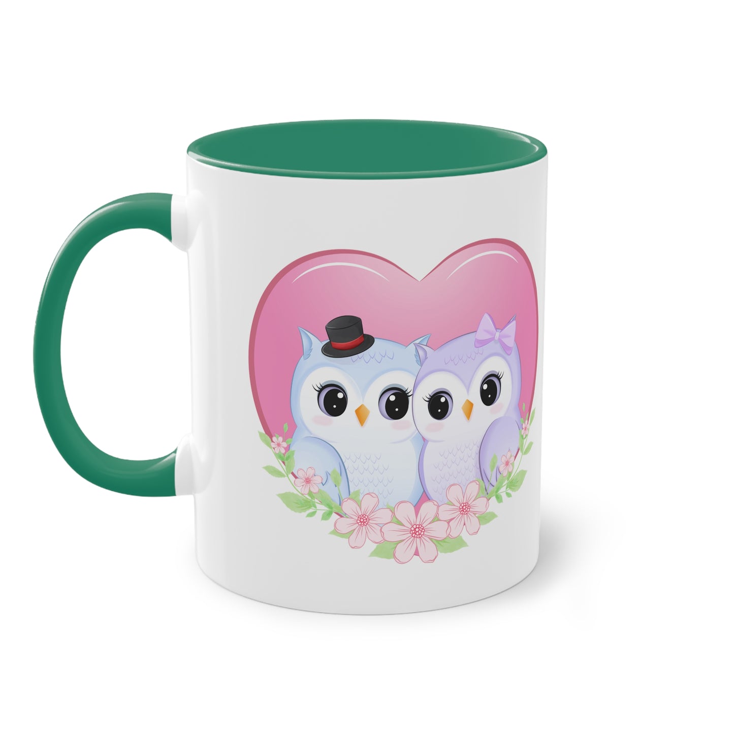 Eulen Valentinstag - Zwei-Ton-Tasse