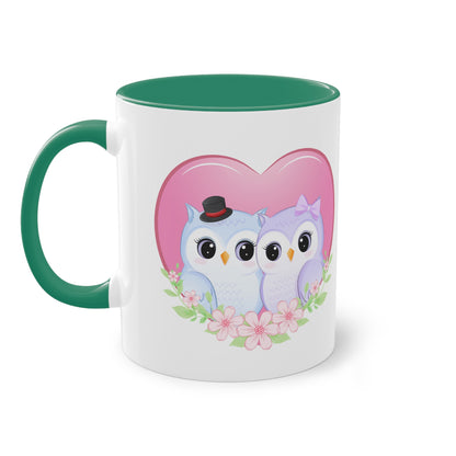 Eulen Valentinstag - Zwei-Ton-Tasse