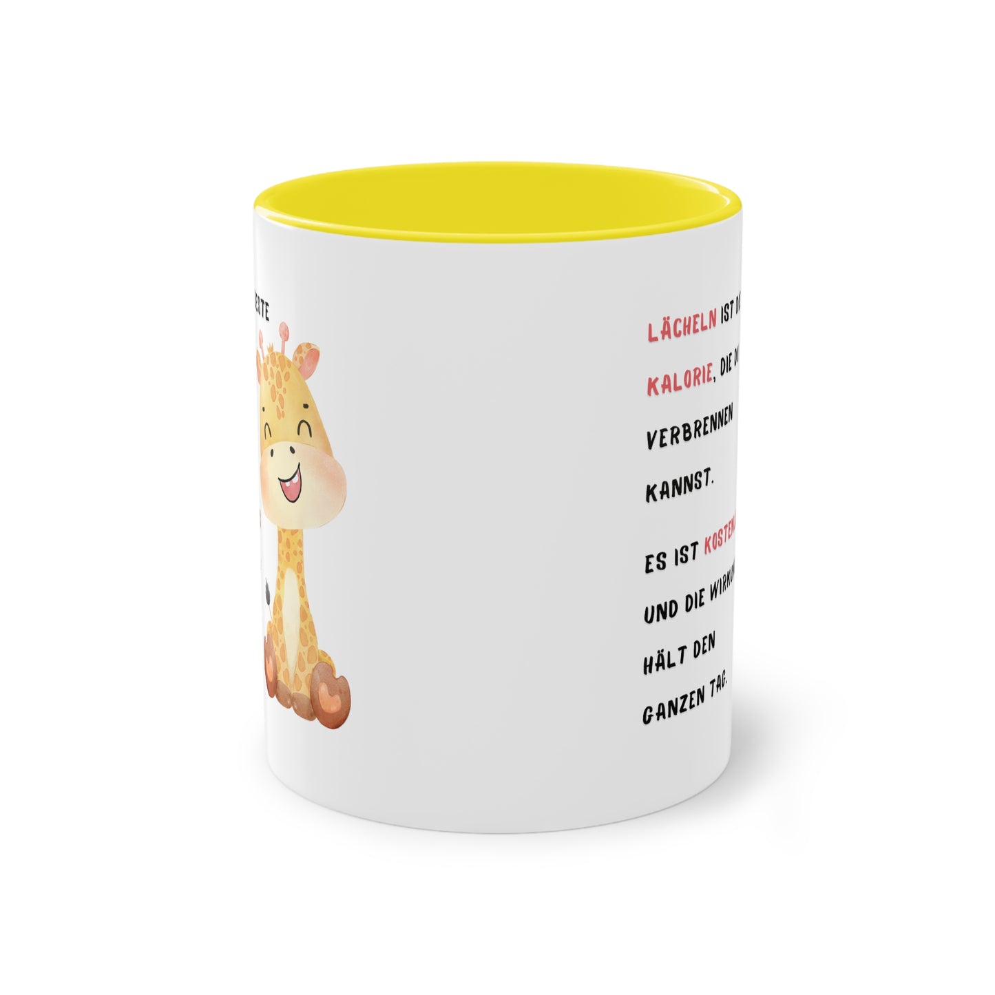 Lächeln ist die beste Kalorie - Zwei-Ton-Kaffeetasse