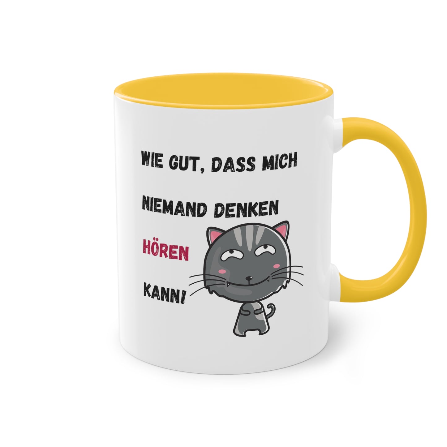 Wie gut, dass mich niemand denken hören kann - Zwei-Ton-Kaffeetasse