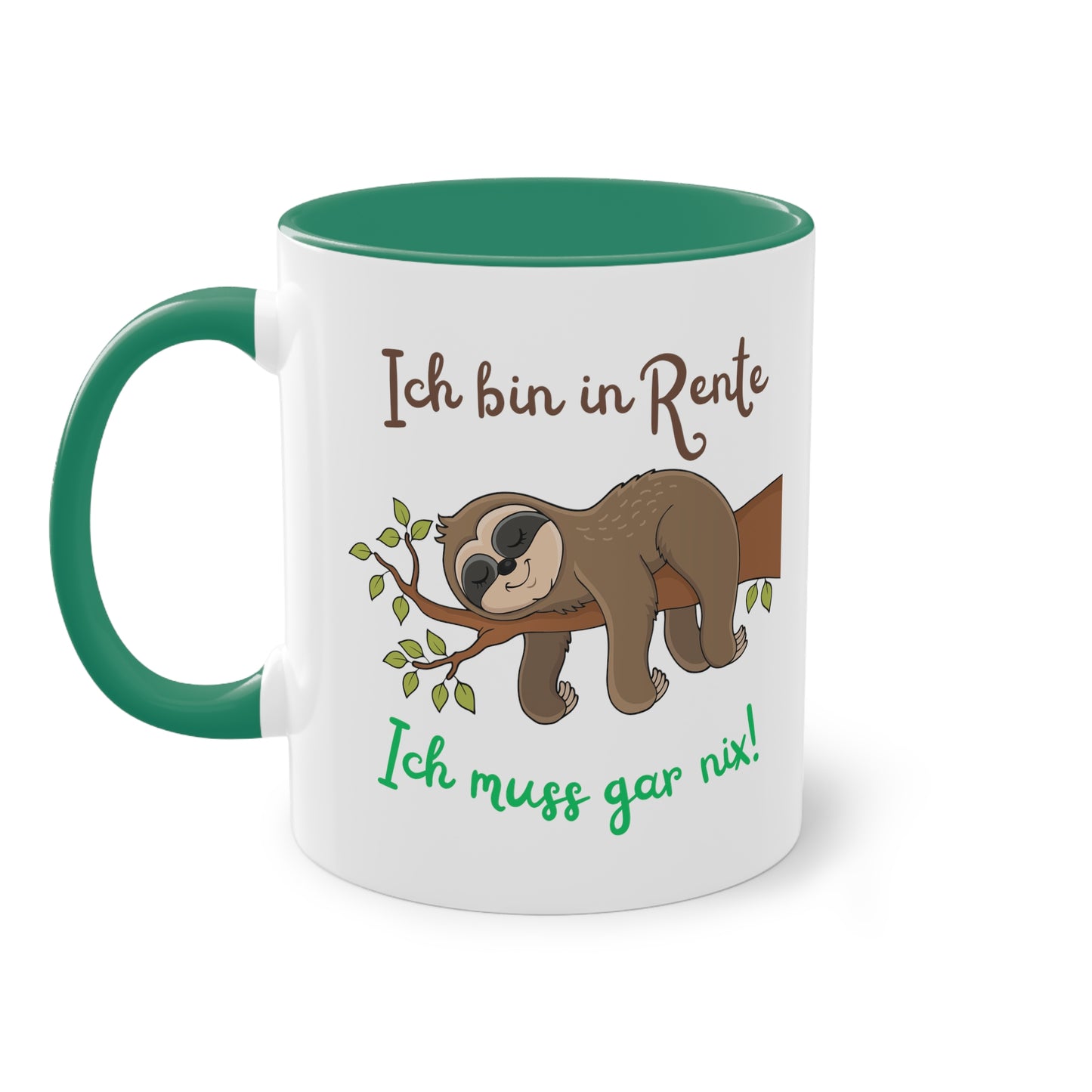 Ich bin in Rente, ich muss gar nix - Zwei-Ton-Kaffeetasse