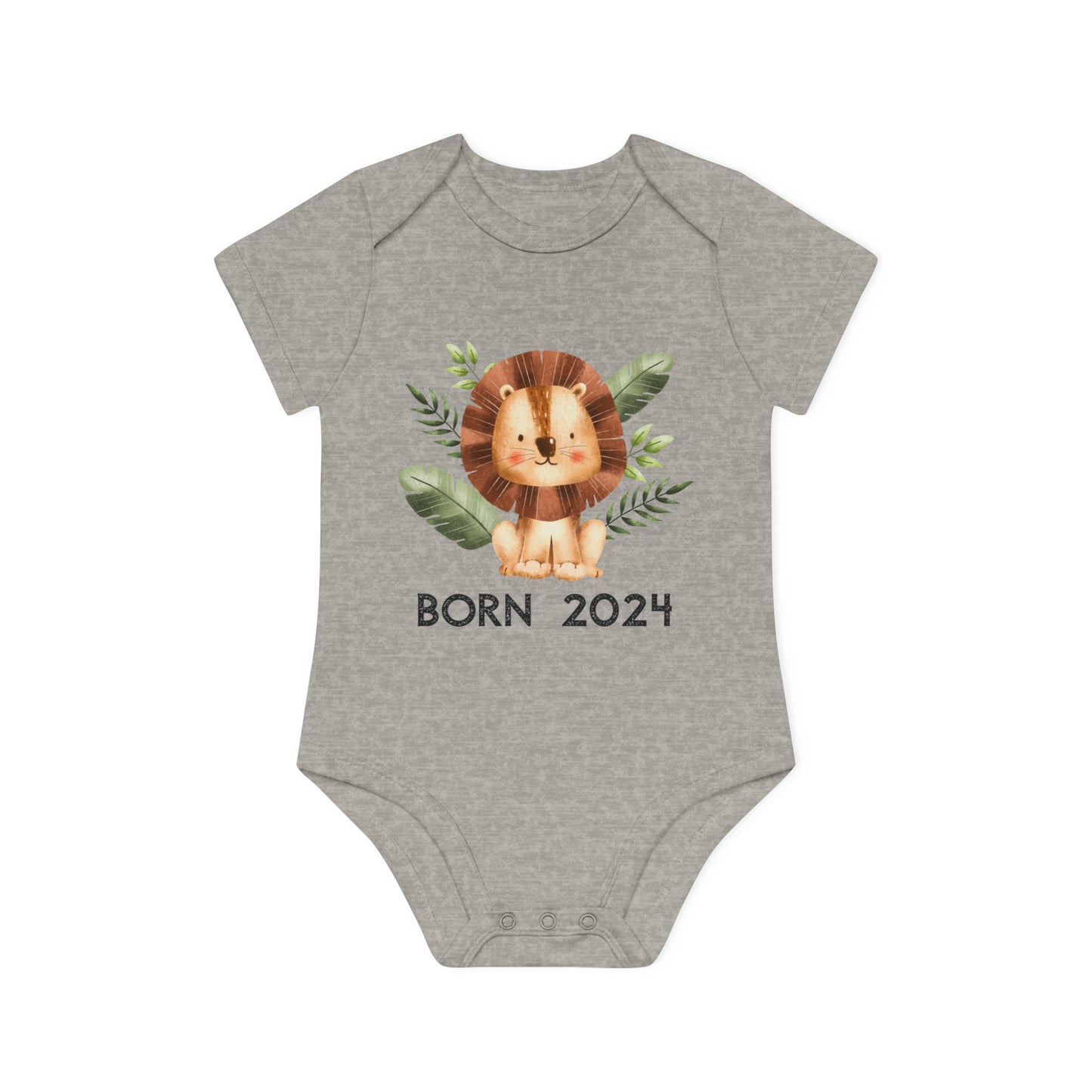 Short-sleeved organic bodysuits - born 2024 (variant lion 3)