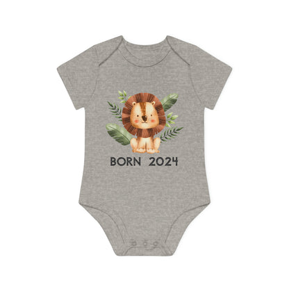 Short-sleeved organic bodysuits - born 2024 (variant lion 3)