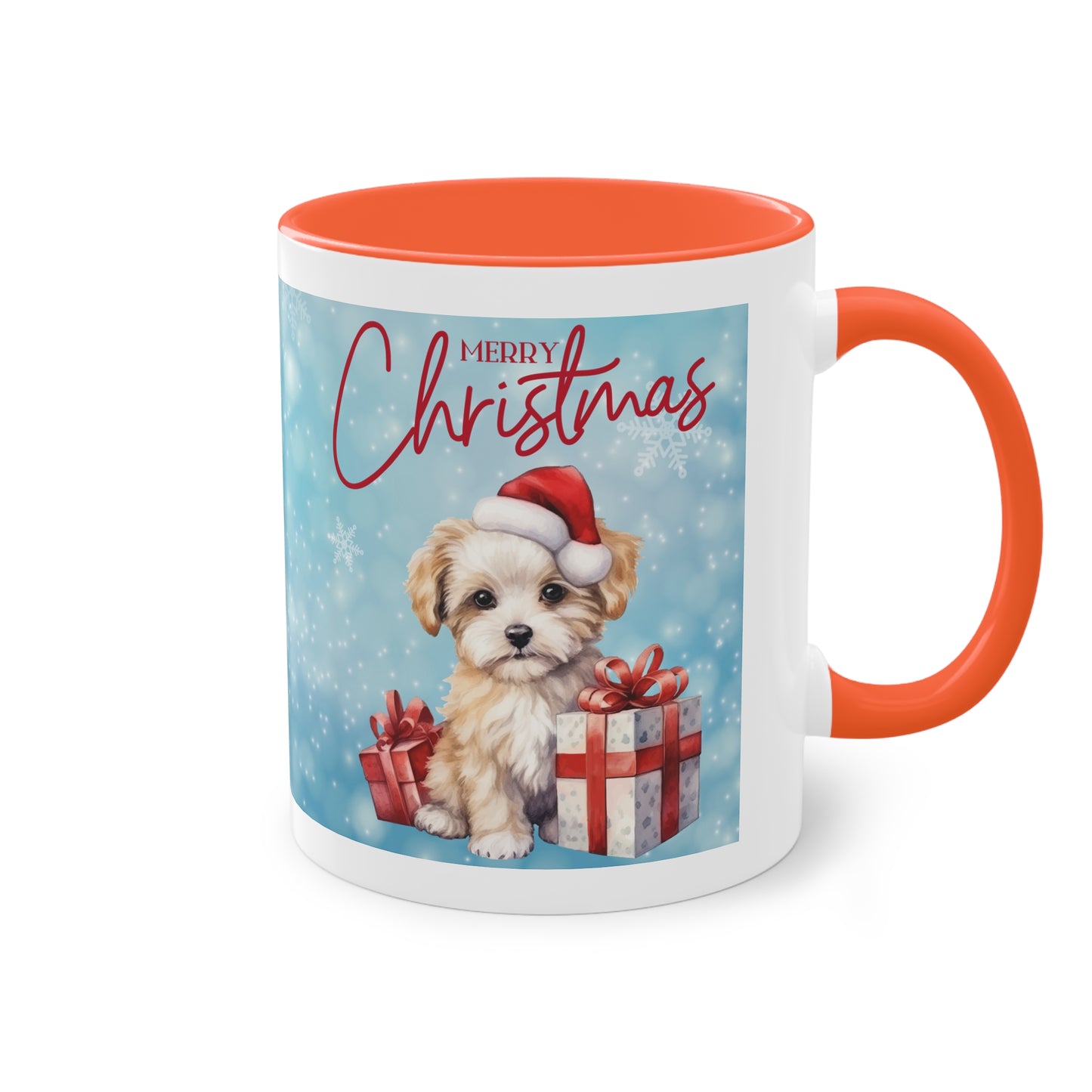 Hund Merry Christmas (1) - Zwei-Ton-Kaffeetasse