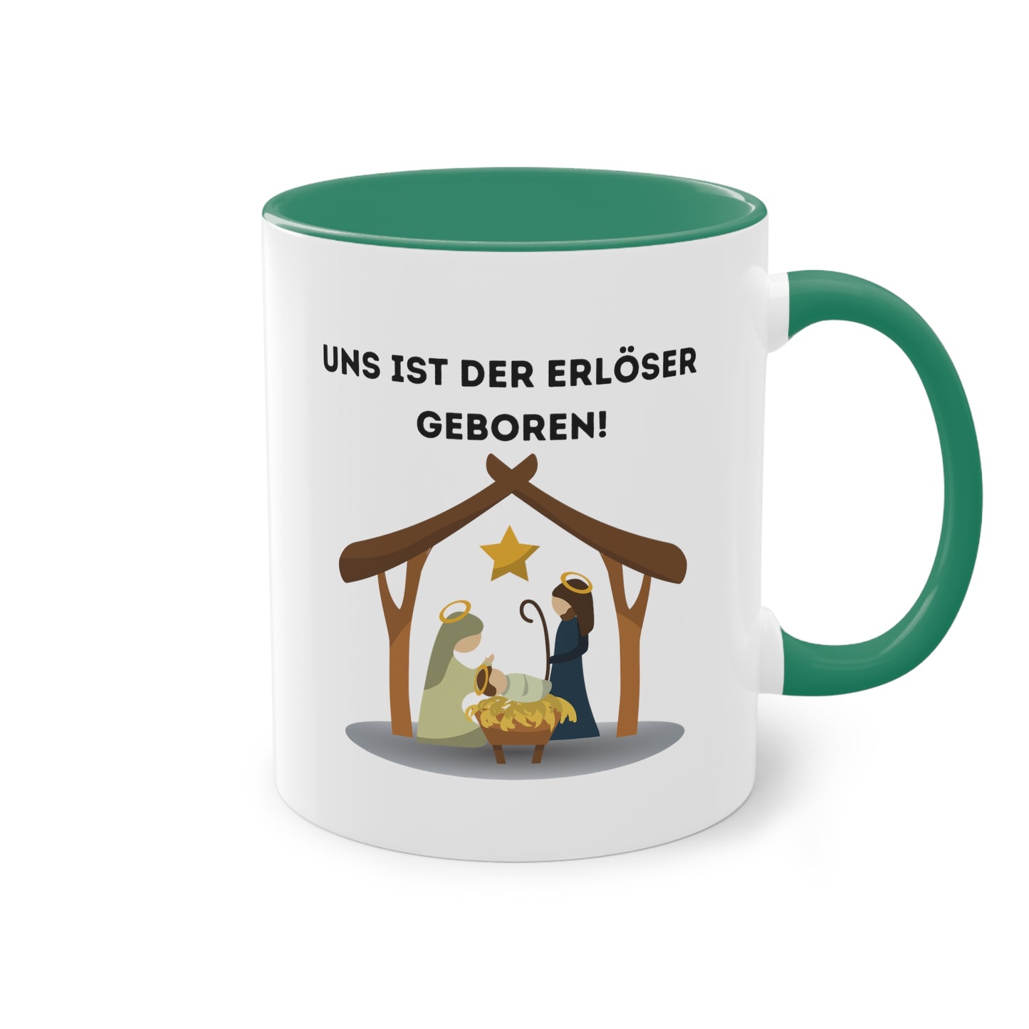 Uns ist der Erlöser geboren - Zwei-Ton-Kaffeetasse