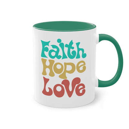 Faith, Hope, Love - Zwei-Ton-Kaffeetasse