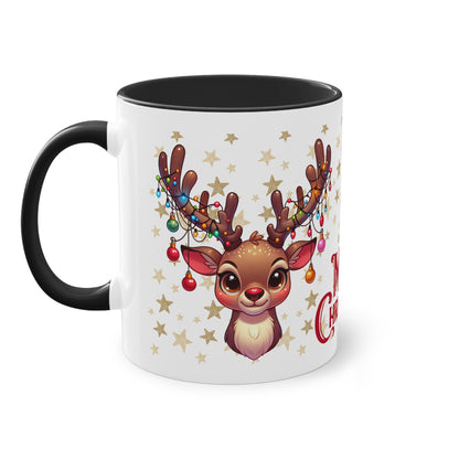 Merry Christmas Rentier - Zwei-Ton-Kaffeetasse