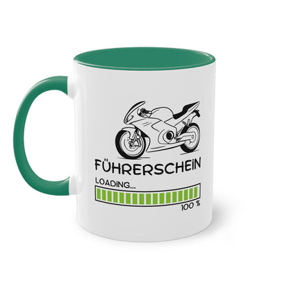 Motorrad Führerschein loading - Zwei-Ton-Tasse