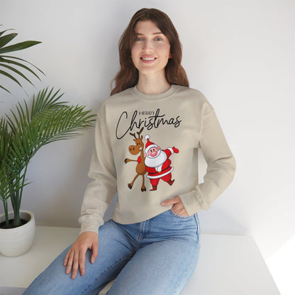 Merry Christmas Rentier und Santa  - Unisex Sweatshirt