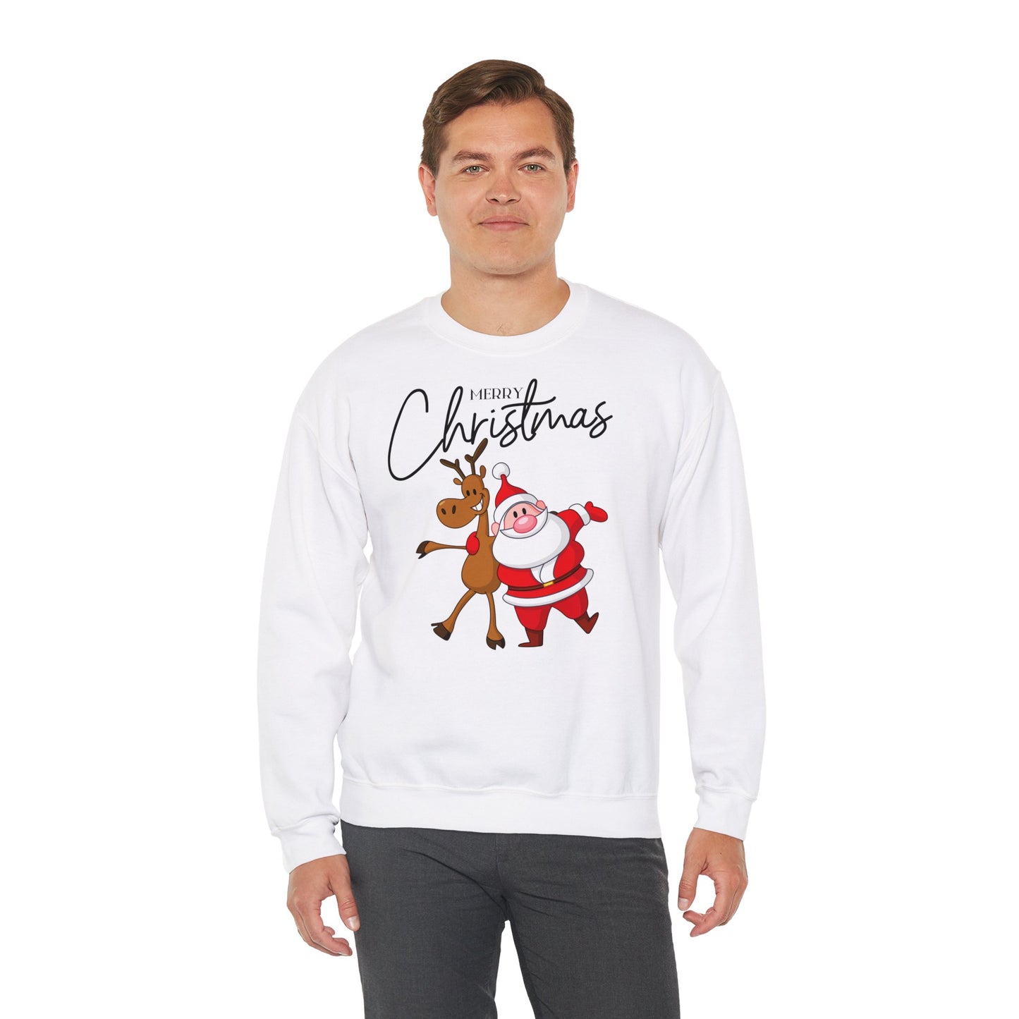 Merry Christmas Rentier und Santa  - Unisex Sweatshirt