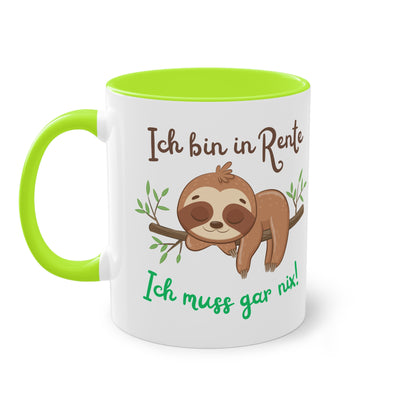 Ich bin in Rente. Ich muss gar nichts! - Zwei-Ton-Tasse