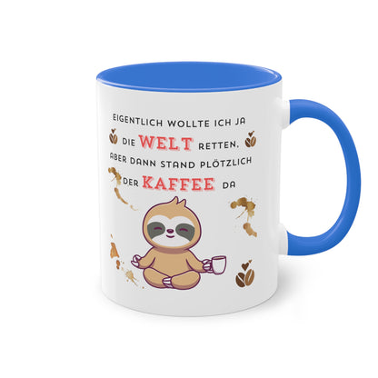 Eigentlich wollte ich die Welt retten - Zwei-Ton-Kaffeetasse