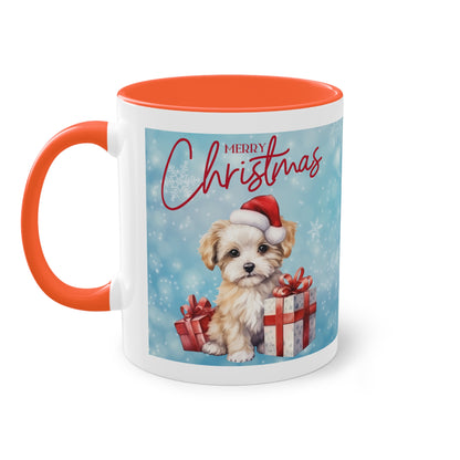 Hund Merry Christmas (1) - Zwei-Ton-Kaffeetasse