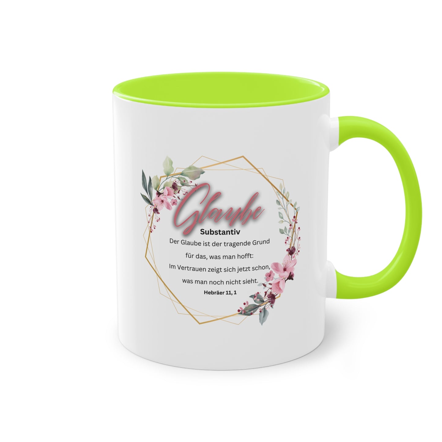 Glaube Substantiv (rosa) - Zwei-Ton-Kaffeetasse