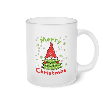 Merry Christmas Wichtel mit Tannenbaum - Milchglas Tasse