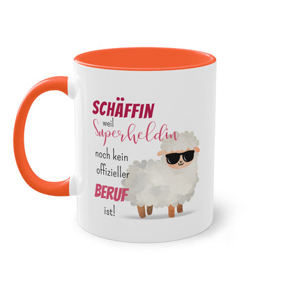 Schäffin weil Superheldin noch kein offizieller Beruf ist! - Zwei-Ton-Tasse