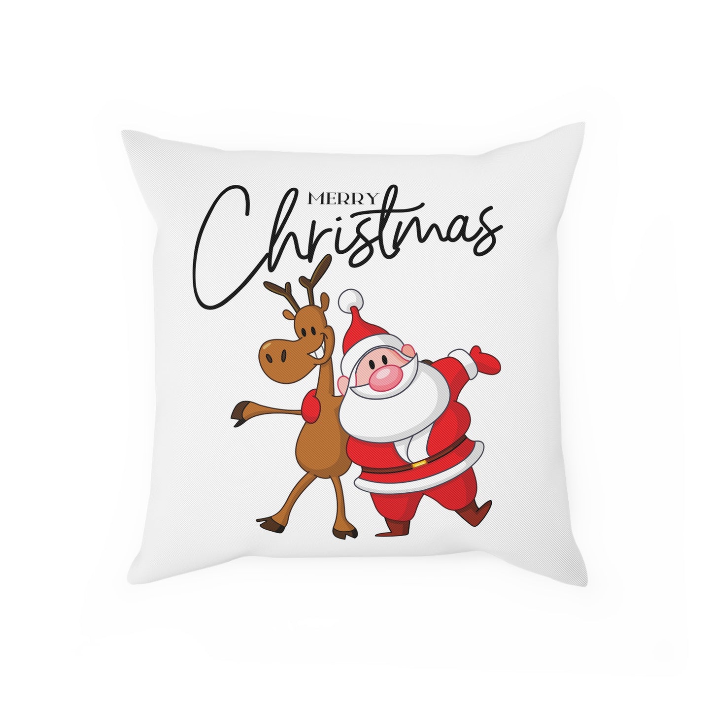 Merry Christmas Rentier und Santa - Sofa-/Dekokissen