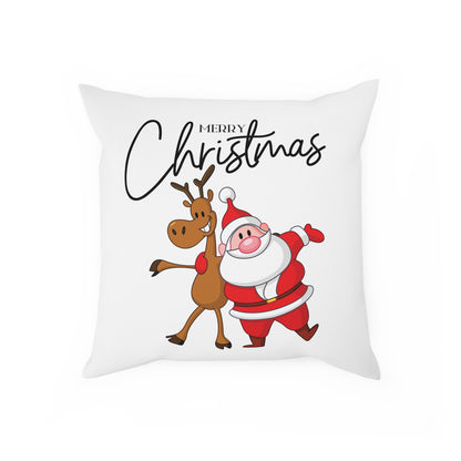 Merry Christmas Rentier und Santa - Sofa-/Dekokissen