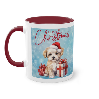 Hund Merry Christmas (1) - Zwei-Ton-Kaffeetasse