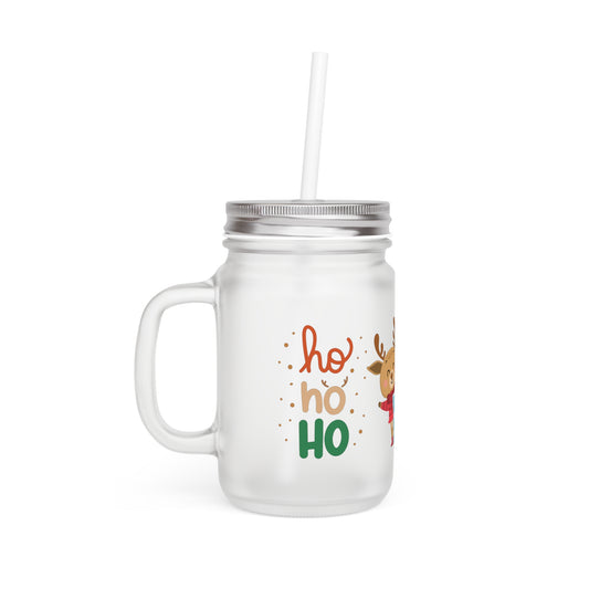 Ho ho ho Rentier und Santa  - Mason Jar