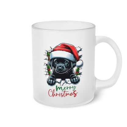 Merry Christmas Welpe - Milchglas Tasse