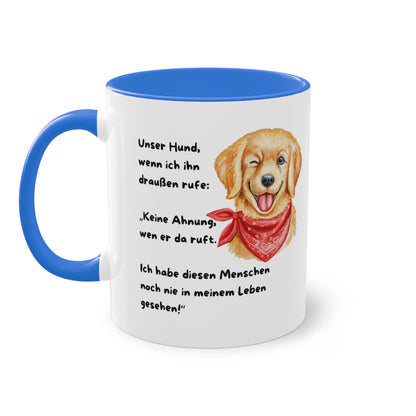 Unser Hund wenn ich ihn draußen - Zwei-Ton-Tasse