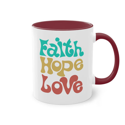 Faith, Hope, Love - Zwei-Ton-Kaffeetasse