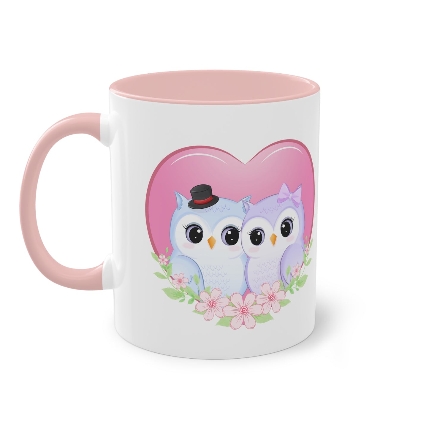 Eulen Valentinstag - Zwei-Ton-Tasse