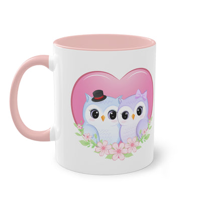 Eulen Valentinstag - Zwei-Ton-Tasse