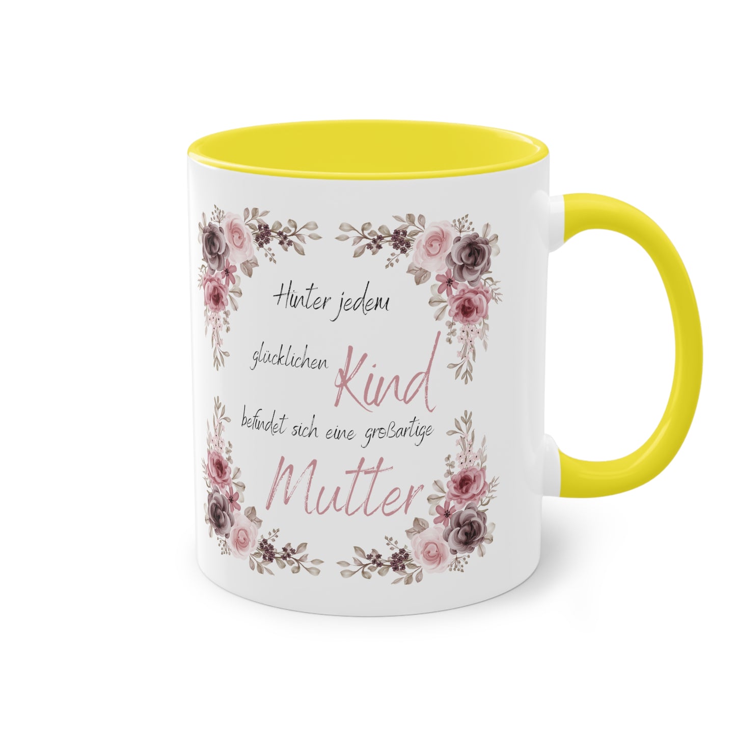 Hinter jedem glücklichen Kind befindet sich eine großartige Mutter - Zwei-Ton-Kaffeetasse