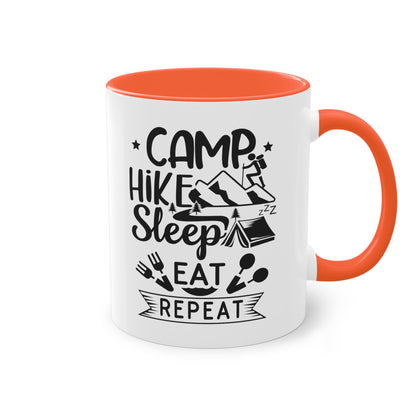 Camp, Hike, Sleep, Eat, Repeat - Zwei-Ton-Kaffeetasse