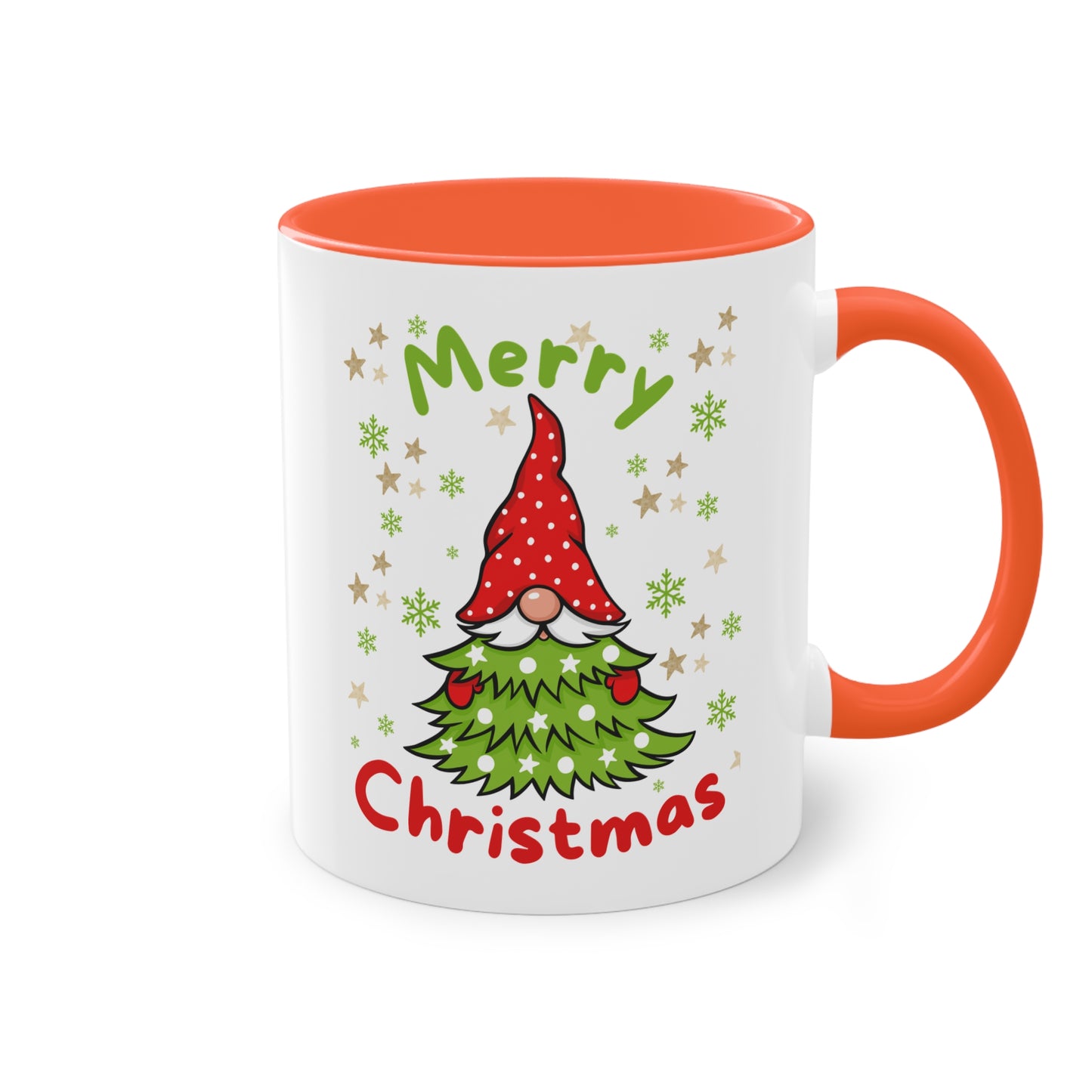 Merry Christmas Wichtel mit Tannenbaum - Zwei-Ton-Kaffeetasse