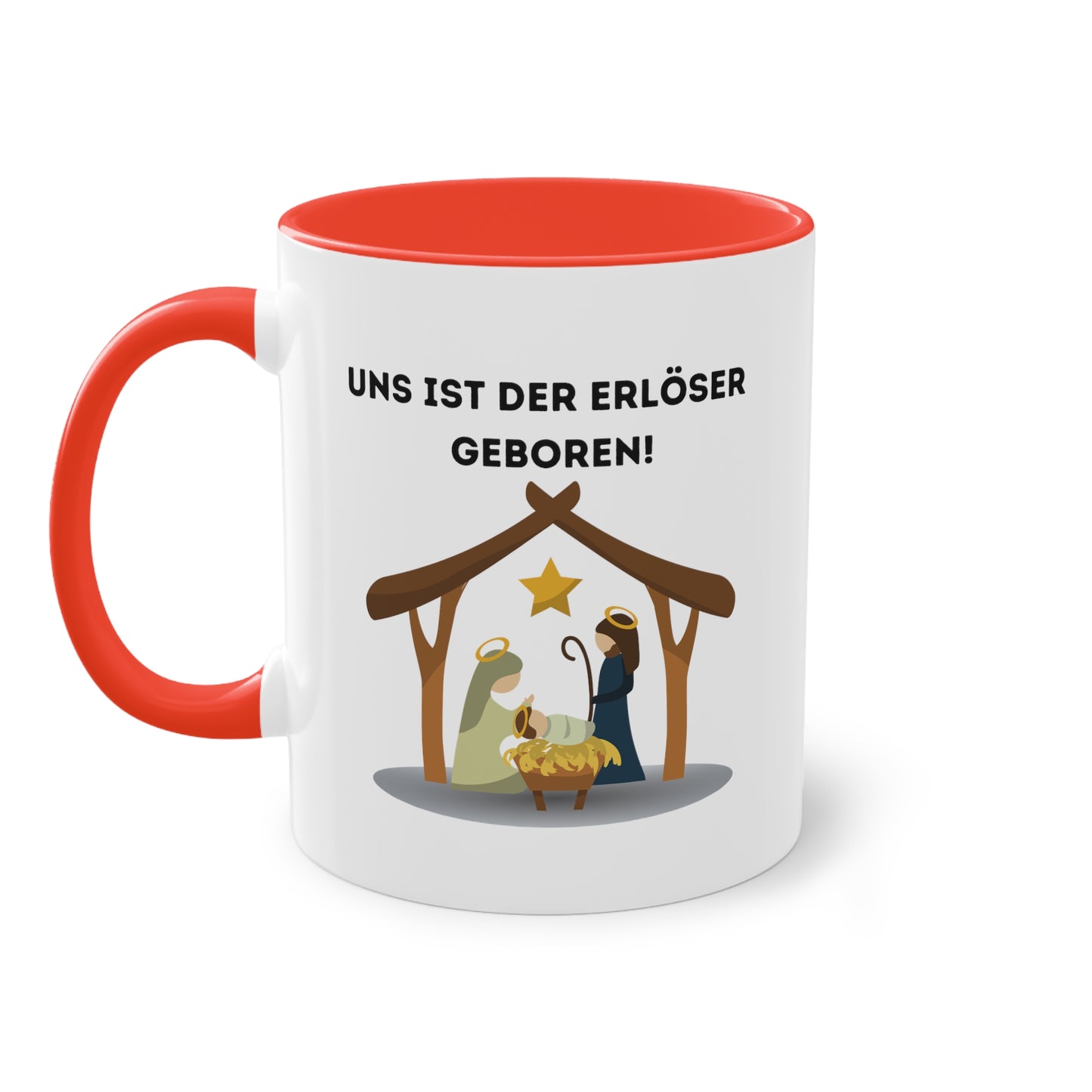 Uns ist der Erlöser geboren - Zwei-Ton-Kaffeetasse