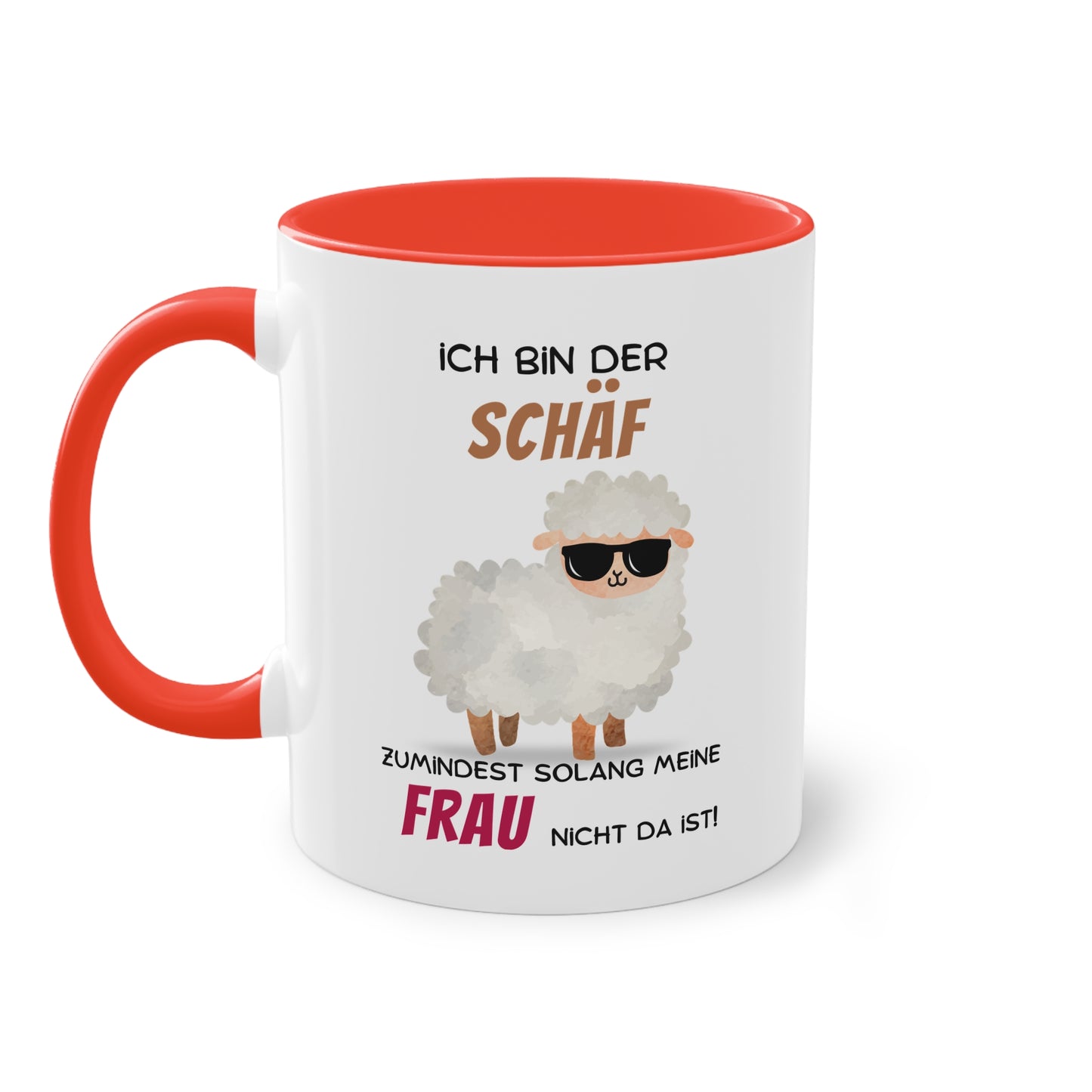 Ich bin der Schäf zumindest solange meine Frau nicht da ist - Zwei-Ton-Tasse