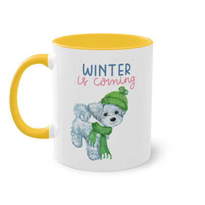 Winter is coming kleiner Hund - Zwei-Ton-Kaffeetasse