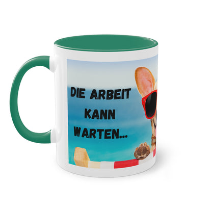 Die Arbeit kann warten... - Zwei-Ton-Kaffeetasse