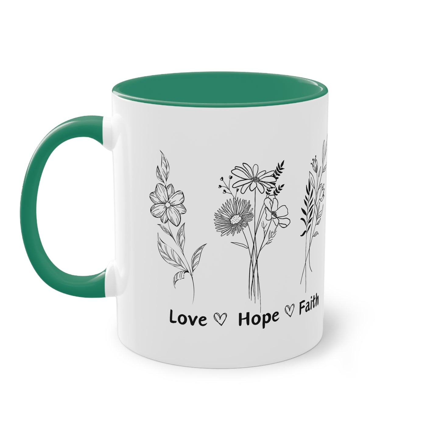 Love, Hope, Faith - Zwei-Ton-Kaffeetasse