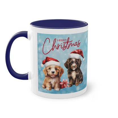 Hund Merry Christmas (3) - Zwei-Ton-Kaffeetasse